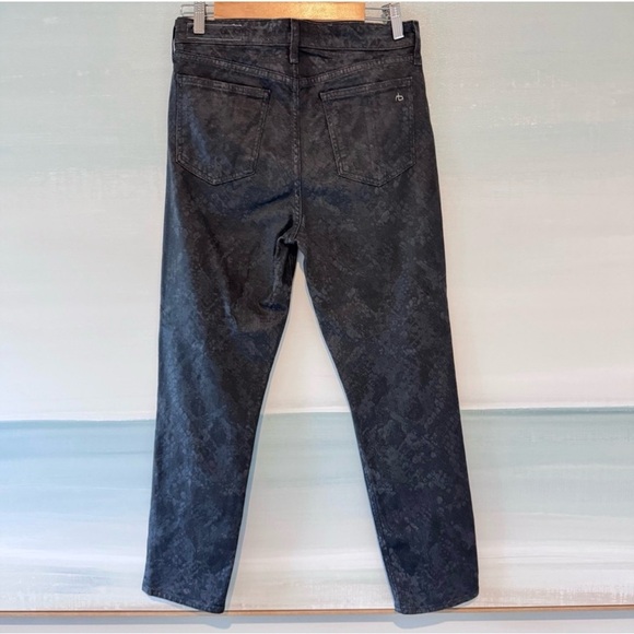 Rag & Bone Nina Coated Snake Jeans Black 28 - Picture 9 of 11